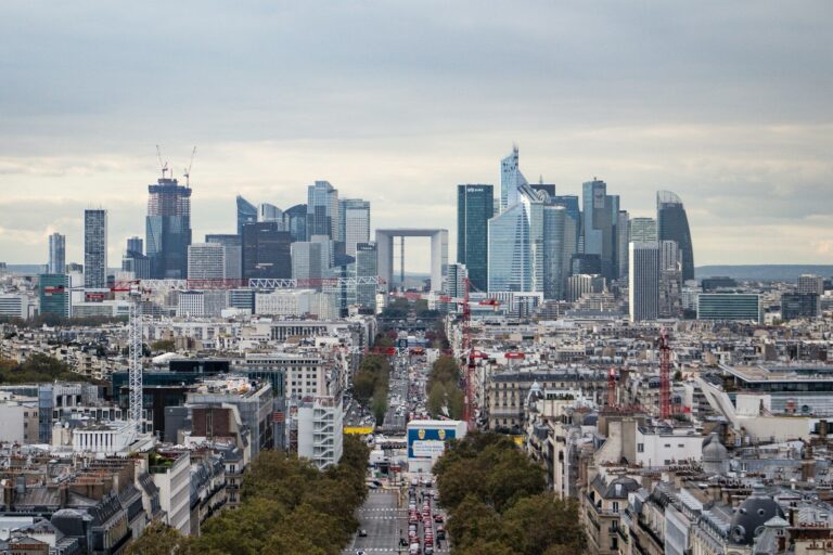a view of the city of paris from the top of the eiffel tower