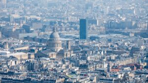 View of the city of paris with its architecture.